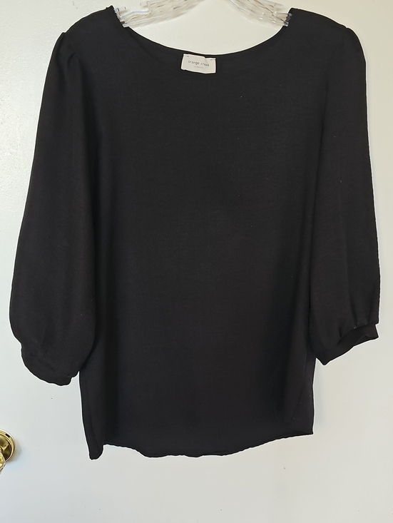 orange creek Tops - Orange creek Black Puff Sleeve Blouse
